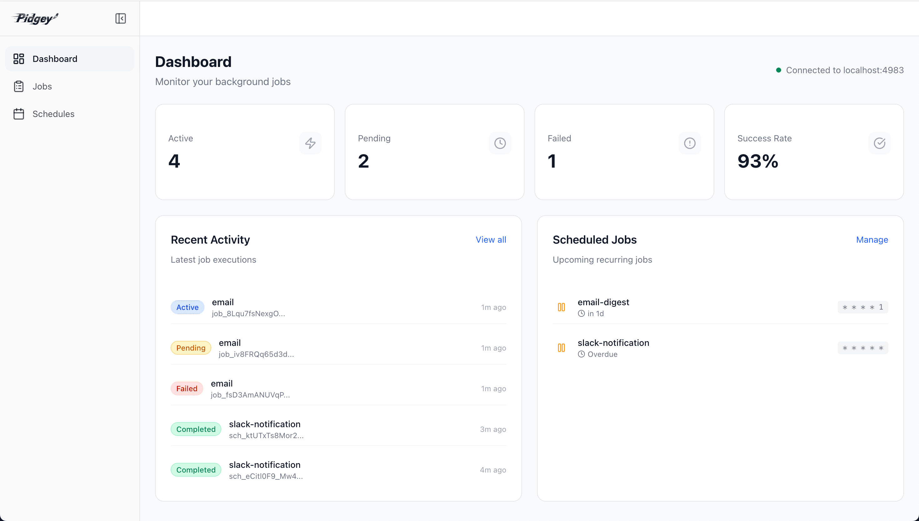 Pidgey Dashboard Overview
